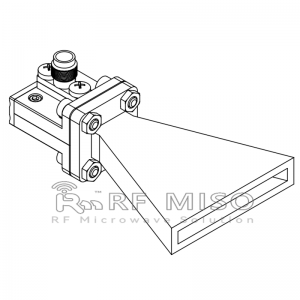 אנטנת צופר מוביל גל מגזרי 26.5-40GHz טווח תדרים, רווח 10dBi Typ. RM-SWHA28-10