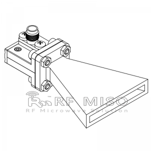 Sectoral Waveguide Horn Antenna 26.5-40GHz Frequency Range, Gain 10dBi Typ. RM-SWHA28-10