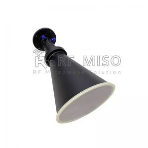 Conical Dual Polarized Horn Antenna 20dBi Typ.ໄດ້ຮັບ, ຊ່ວງຄວາມຖີ່ 6-18GHz RM-CDPHA618-20