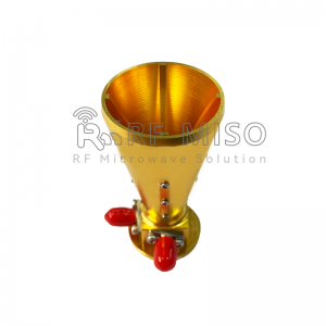 Conical Dual Polarized Horn Antenna 18 dBi Typ. Gain, 42-44 GHz Frequency Range