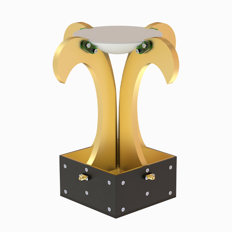 Broadband Dual Polarized Horn Antenna 12 dBi Typ. Gain, 0.8-18 GHz Frequency Range RM-BDPHA0818-12