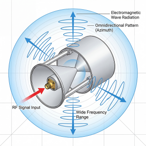 Schematic diagram of a biconical antenna